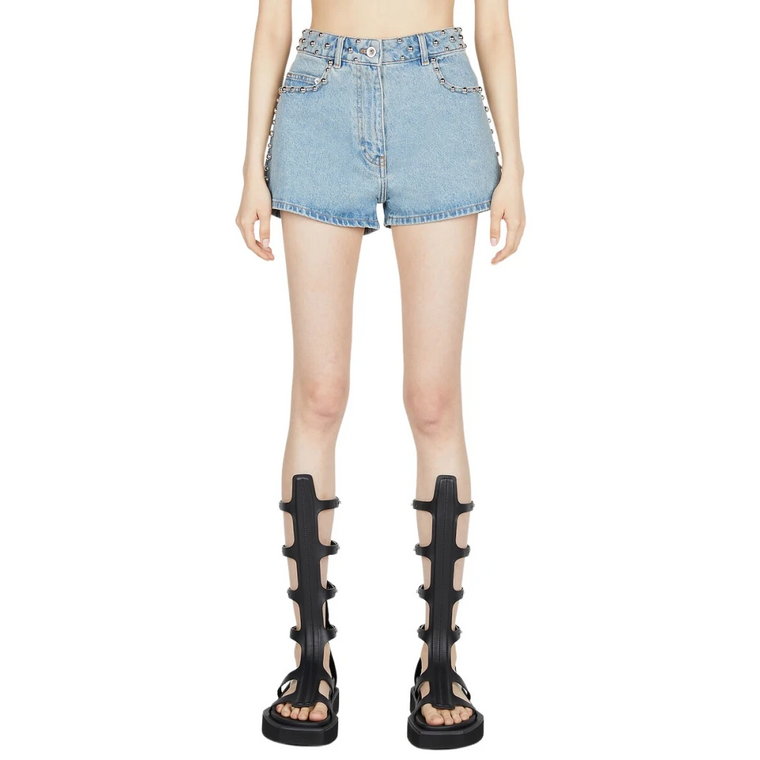 Studded Denim Shorts Paco Rabanne