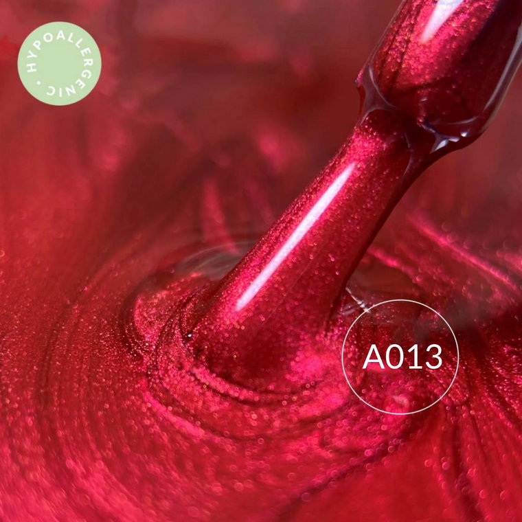 Lakier hybrydowy hipoalergiczny metaliczny czerwony 7ml - Satin Red A013
