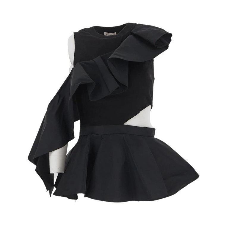 Asymetryczna Ruffle Hybrid Top Alexander McQueen