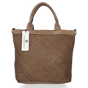 Uniwersalna Torebka Skórzana Shopper Bag Premium renomowanej firmy Vittoria Gotti Ziemista (kolory)