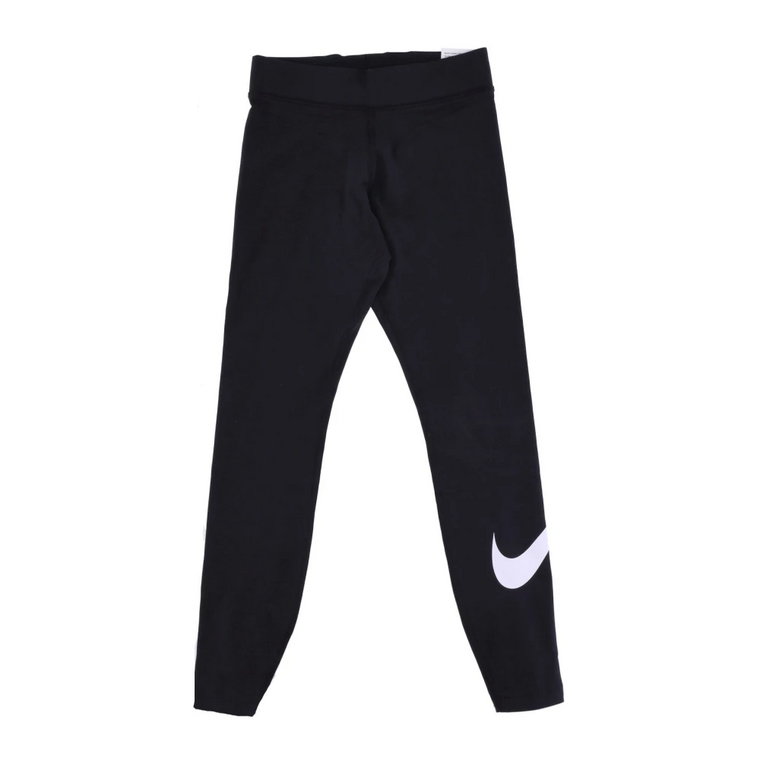 Czarno-Białe Essential Legging Swoosh MR Nike