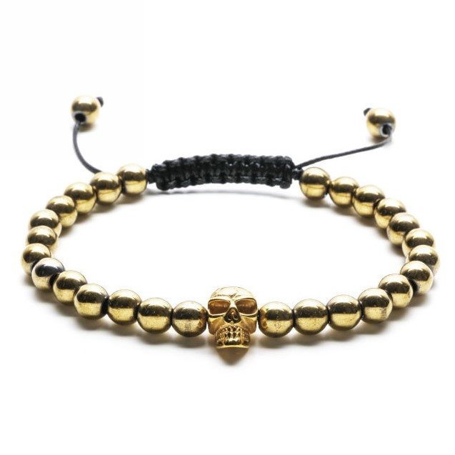 HEMATITE GOLDEN SKULL