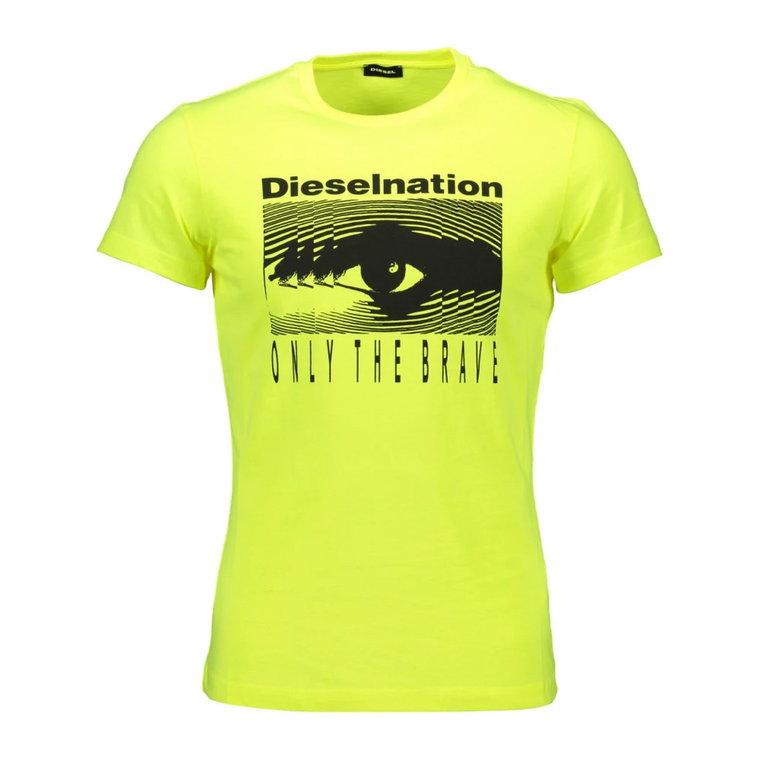 Żółta Bawełniana Koszulka, Klasyczny Krój Diesel