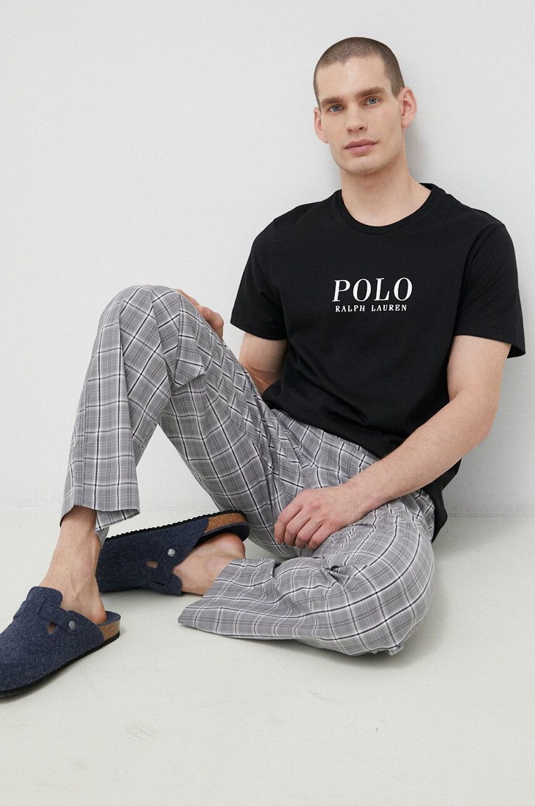 Polo Ralph Lauren t-shirt piżamowy bawełniany kolor czarny