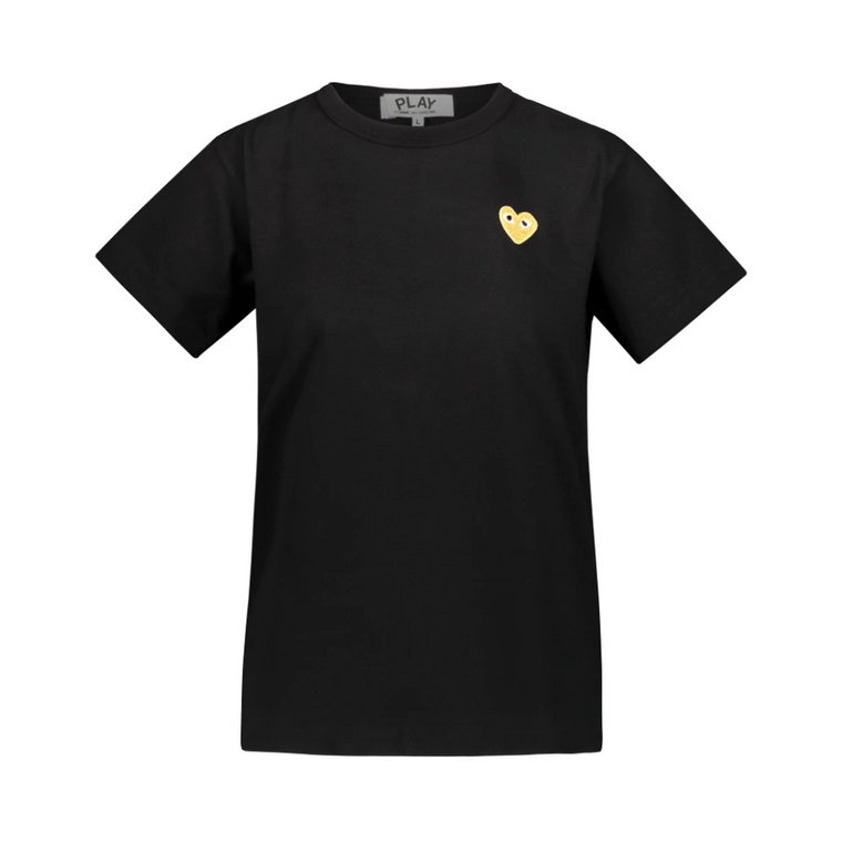 Koszulka z haftem złotego serca Comme des Garçons