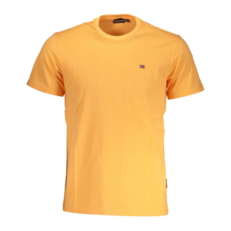 Pomarańczowy Bawełniany T-Shirt z Haftem Napapijri