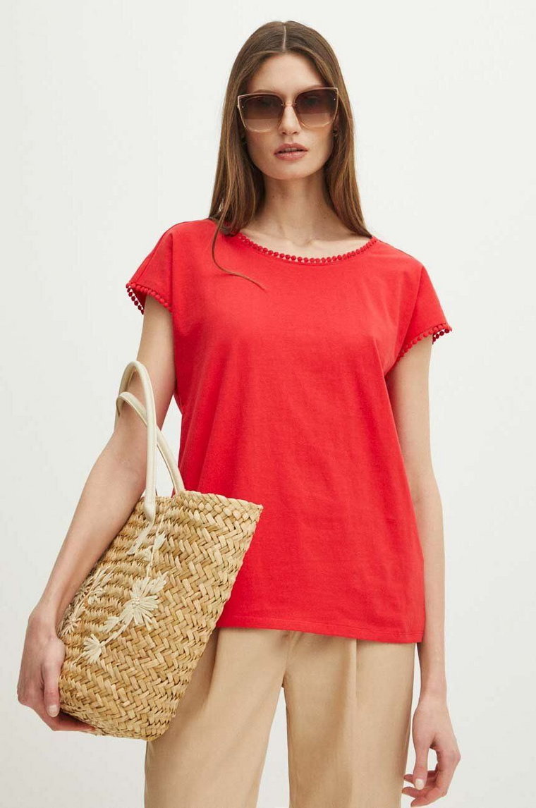 Medicine t-shirt bawełniany damski kolor czerwony