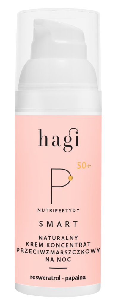 Hagi Smart P 50+  Naturalny krem-koncentrat przeciwzmarszczkowy na noc Nutripeptydy 50ml