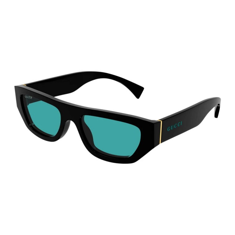 Czarne i Niebieskie Okulary przeciwsłoneczne z Płaskim Dachem Gucci