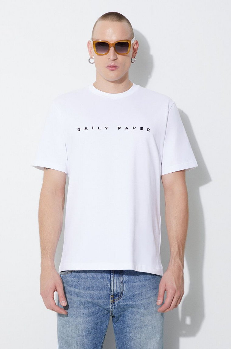 Daily Paper t-shirt bawełniany Alias Tee męski kolor biały z nadrukiem 2021183