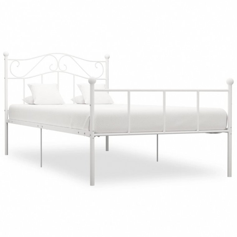 Rama łóżka, biała, metalowa, 100 x 200 cm kod: V-284517