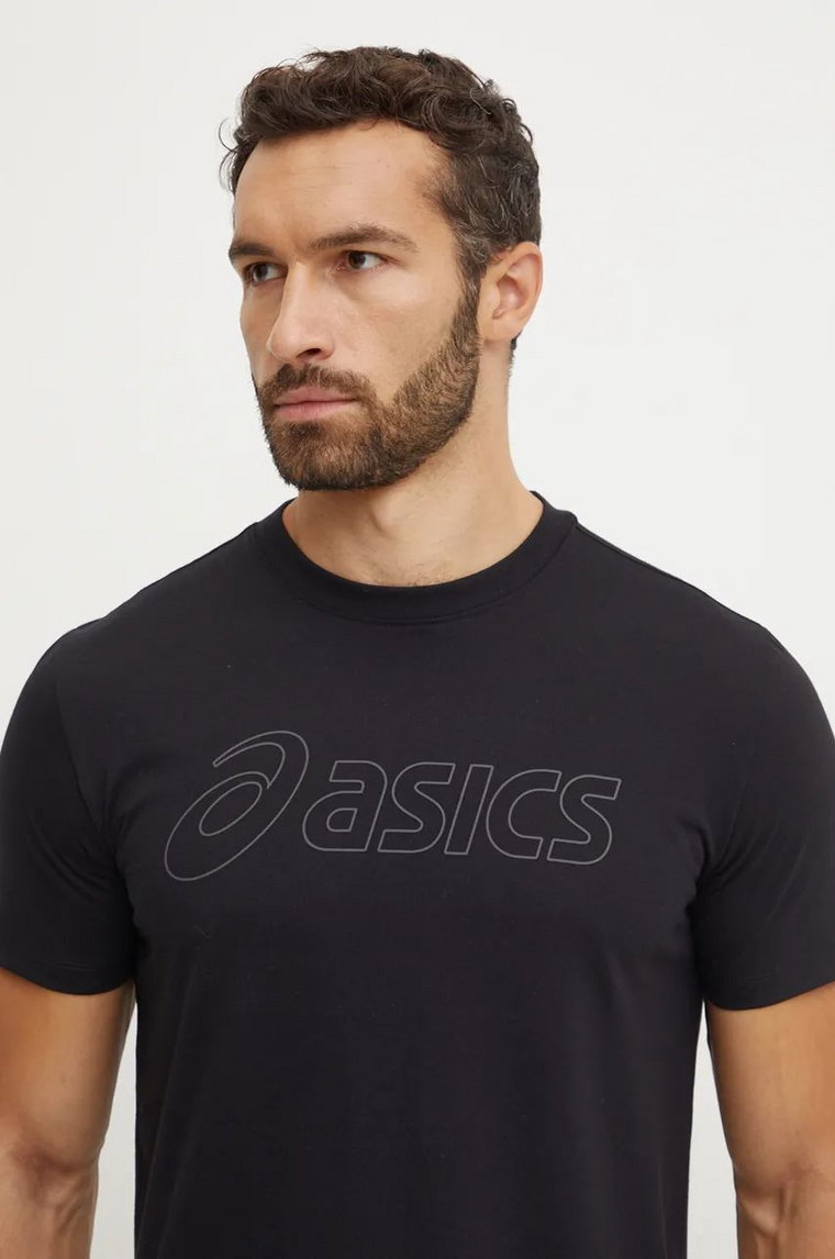 Asics t-shirt treningowy kolor czarny z nadrukiem 2031E188