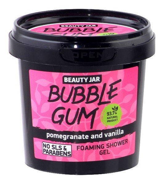 Beauty Jar, Bubble Gum, żel pod prysznic ekstrakt z granatu i wanilii, 150 g