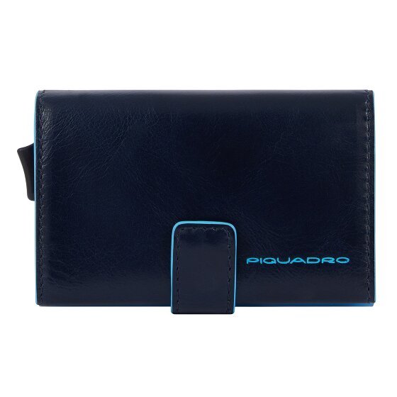 Piquadro B2 Etui na karty kredytowe Ochrona RFID Skórzany 6.5 cm blue