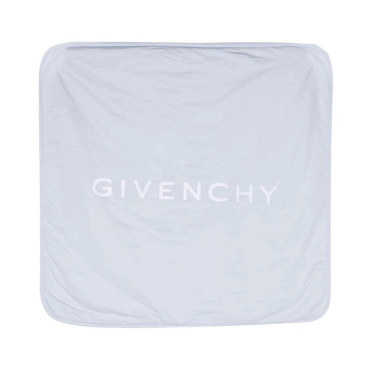 Luksusowy jasnoniebieski bawełniany kocyk dla chłopca Givenchy