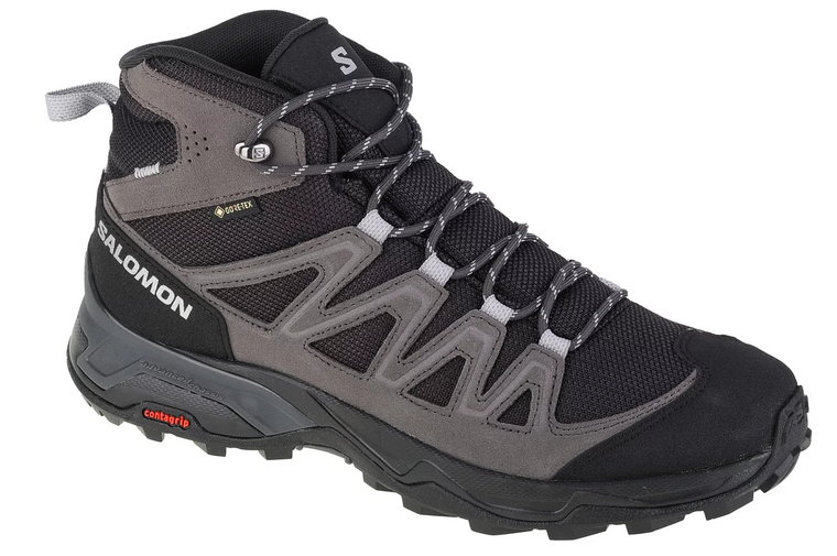 Salomon X Ward Leather Mid GTX 471817, Męskie, Szare, buty trekkingowe, skóra zamszowa, rozmiar: 41 1/3