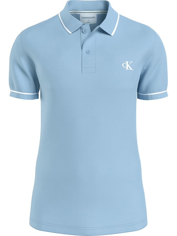 Calvin Klein Koszulka polo w kolorze błękitnym