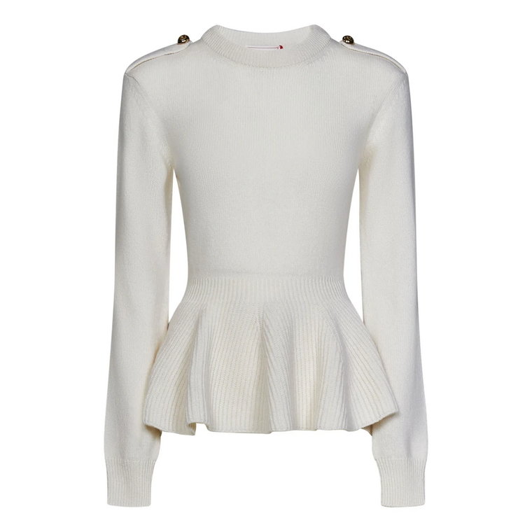 Luksusowy Iworyjny Biały Sweter z Wzorem dla Kobiet Alexander McQueen