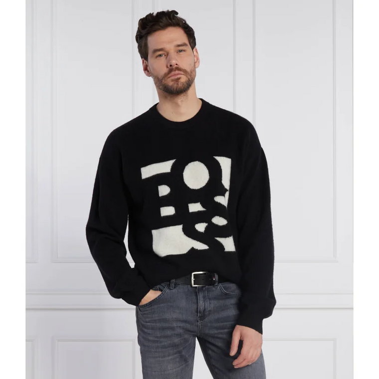 BOSS BLACK Wełniany sweter Loskar | Regular Fit | z dodatkiem kaszmiru