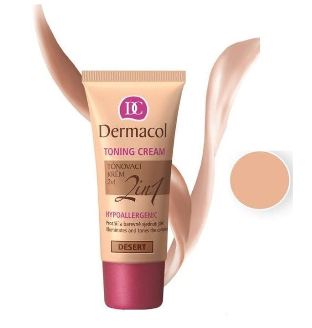 Dermacol Toning Cream 2in1 Hypoallergenic krem nawilżający i podkład do twarzy Desert 30ml