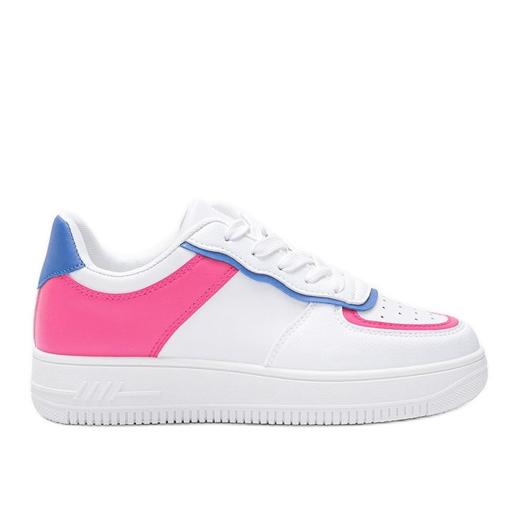 Białe sneakersy z kolorowymi wstawkami Noyale różowe