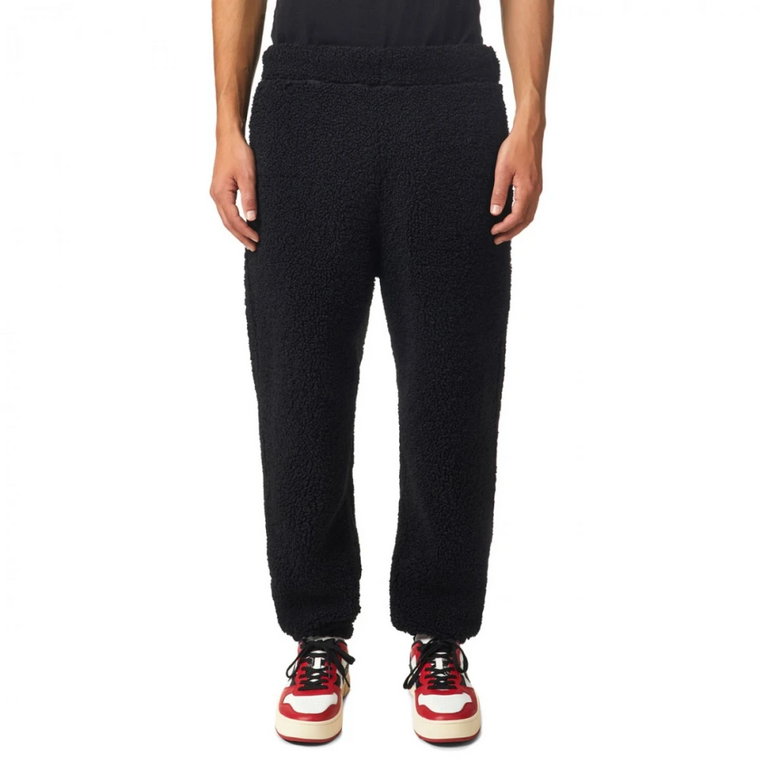 Czarne Teddy Sweatpants dla Mężczyzn Diesel