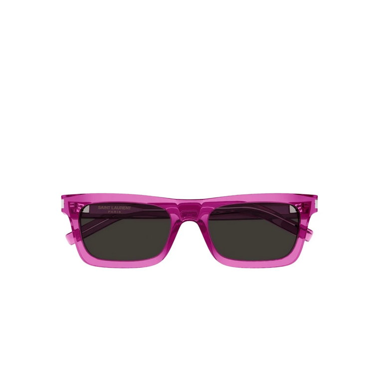 Różowe kwadratowe okulary przeciwsłoneczne z acetatu Saint Laurent