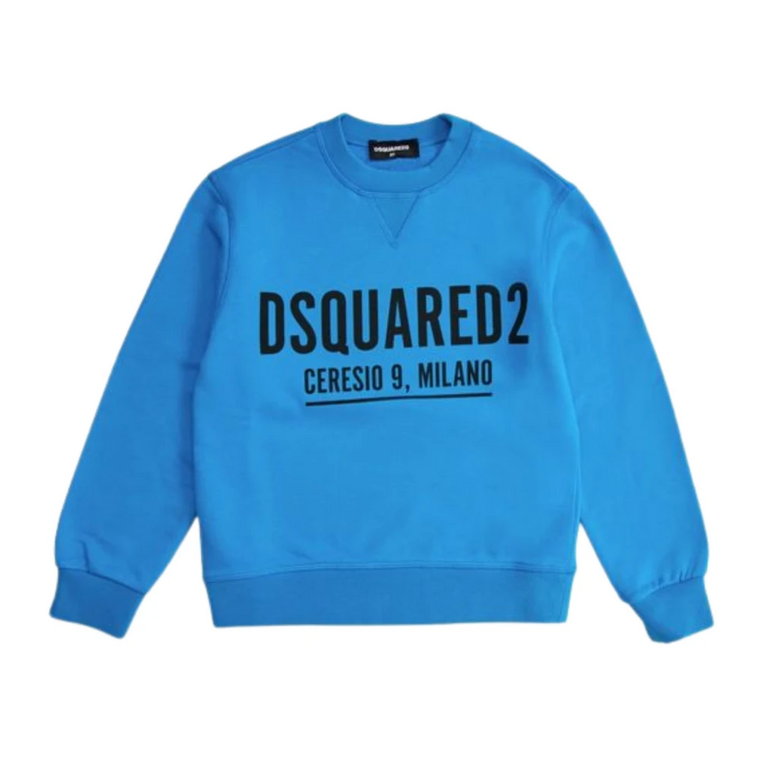 Swetry z nadrukiem logo w kolorze turkusowym Dsquared2