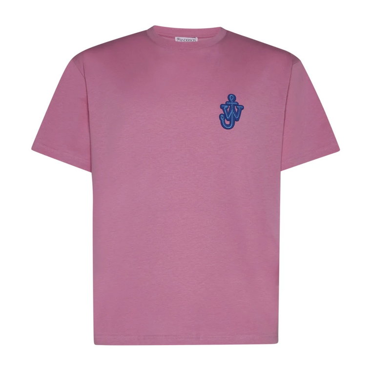 Różowa koszulka z naszywką kotwicy JW Anderson