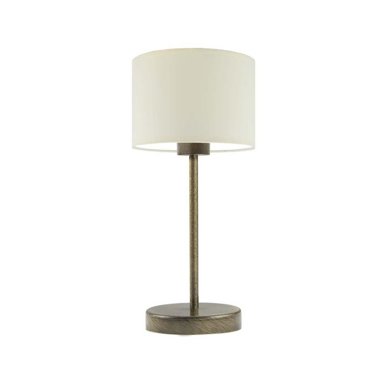 Lampka nocna LYSNE Nicea, 60 W, E27, ecru/złota, 39,5x17,5 cm