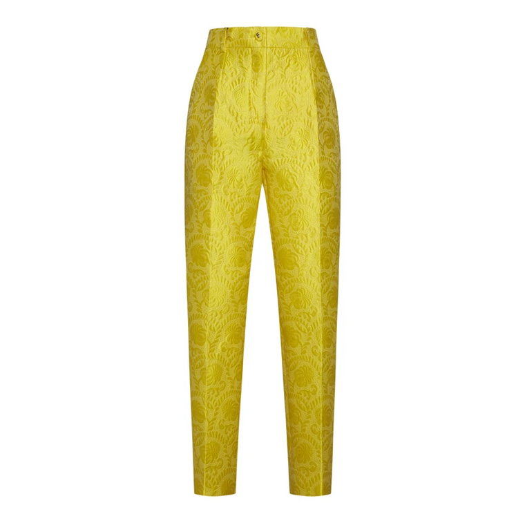 Żółte Slim Vita Spodnie Dolce & Gabbana