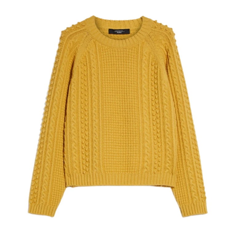 Żółty Sweter z Wełny z Rękawami Raglan Max Mara