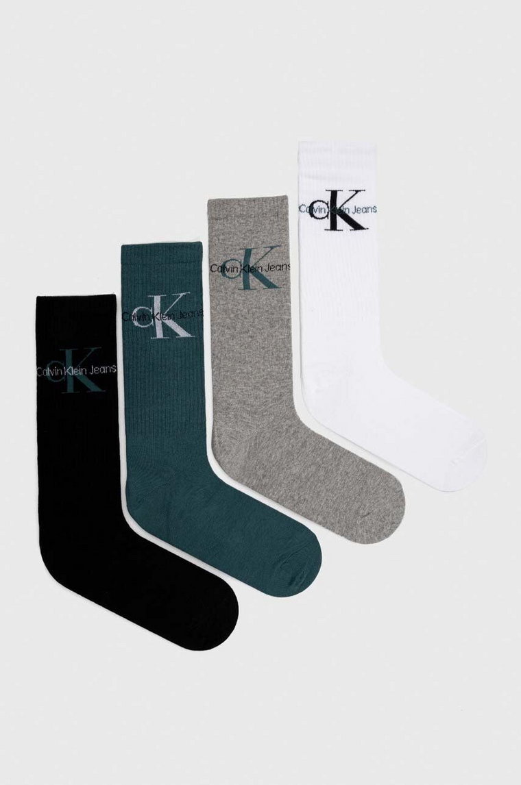 Calvin Klein Jeans skarpetki 4-pack męskie kolor zielony