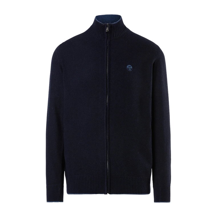 Niebieski Sweter z Zamkiem dla Mężczyzn North Sails
