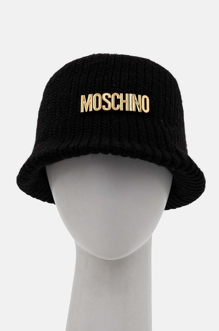 Moschino kapelusz z domieszką wełny kolor czarny M3146 65417