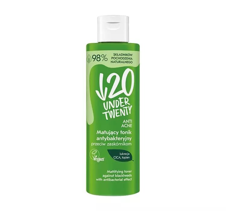 UNDER TWENTY ANTI ACNE MATUJĄCY TONIK ANTYBAKTERYJNY 200ML