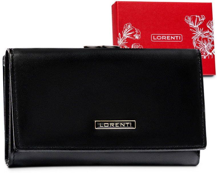 Klasyczny, skórzany portfel damski z ochroną kart RFID Protect  Lorenti