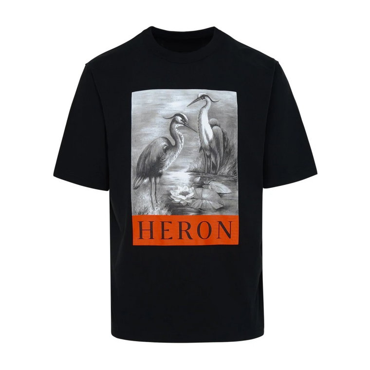 Czarna bawełniana koszulka z nadrukiem Heron Preston