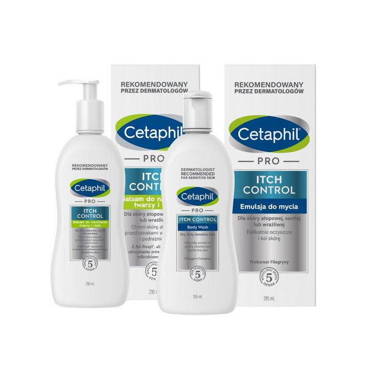 Cetaphil Zestaw kosmetyków: Pro Ich Control Emulsja do mycia + Pro Ich Control Balsam nawilżający do twarzy