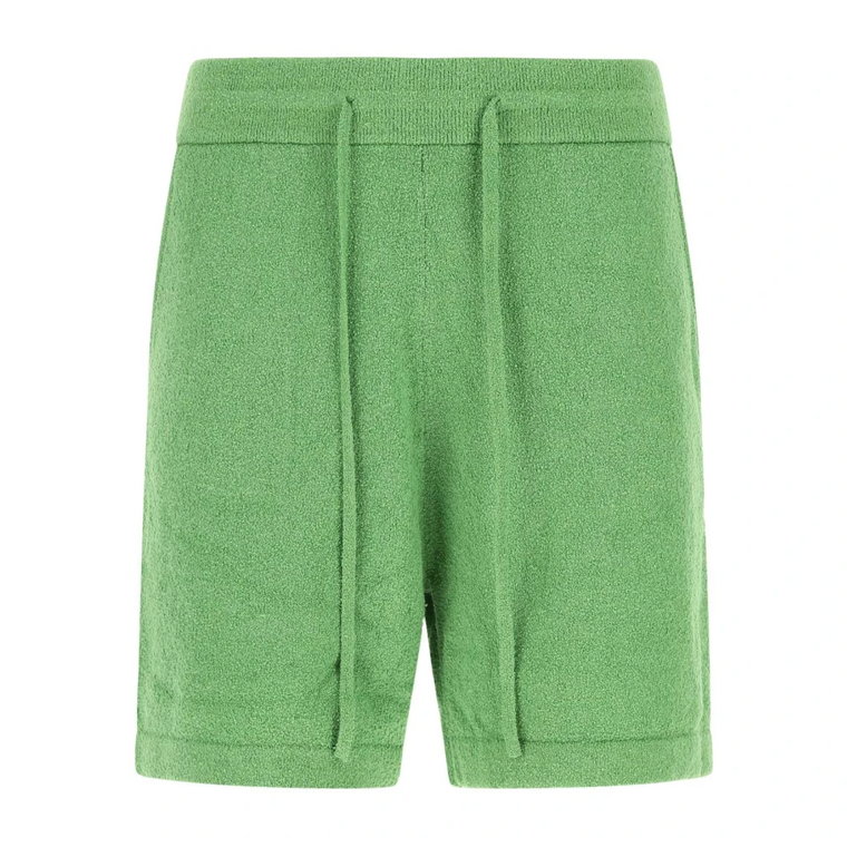 Green Elast Elaste Fract Fabric Bermuda Shorts Nanushka