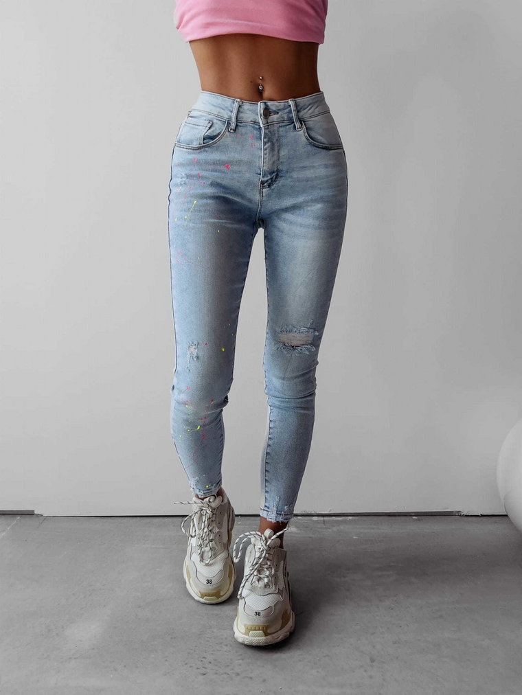 Spodnie jeansowe damskie OLAVOGA CALIS 8588 niebieskie