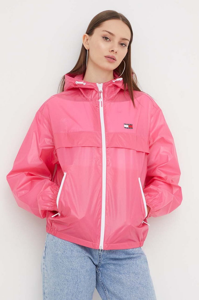 Tommy Jeans kurtka damska kolor różowy przejściowa DW0DW17229