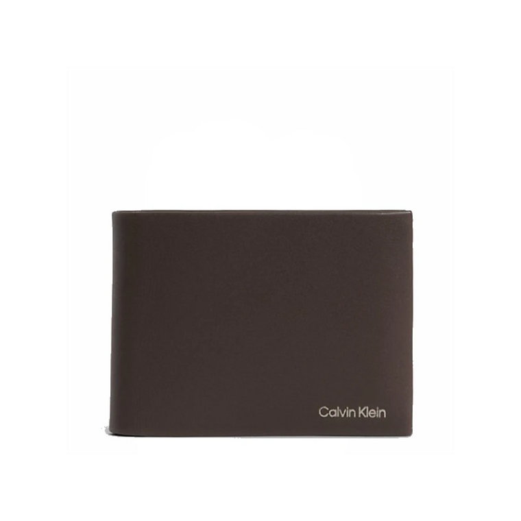 Ciemnobrązowy Portfel z Miejscem na Karty i Klipsem na Pieniądze Calvin Klein