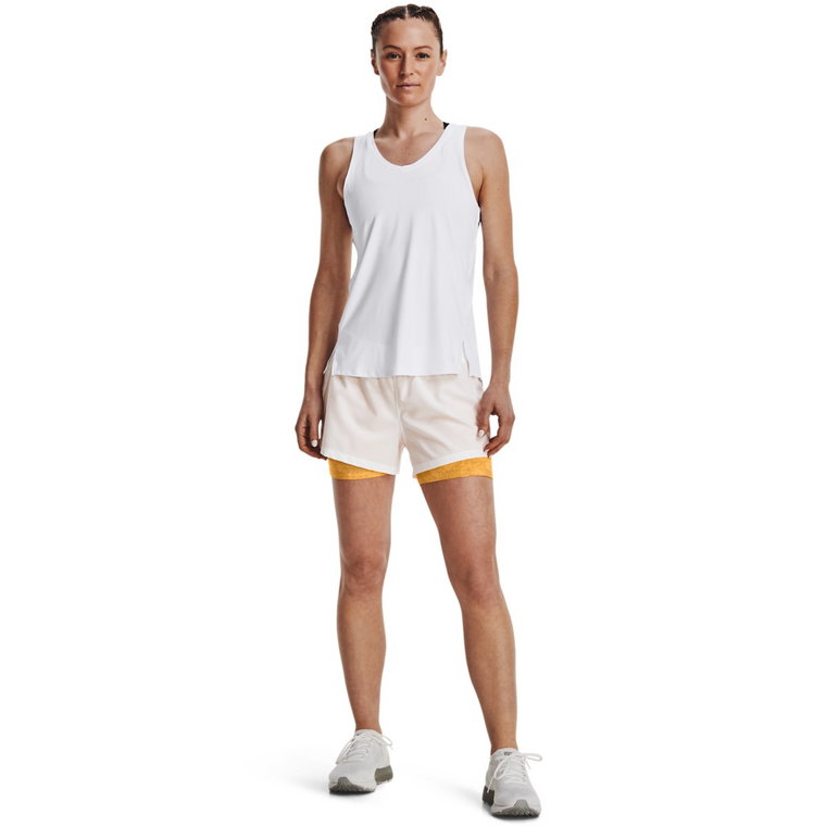 Damskie spodenki treningowe UNDER ARMOUR UA Iso-Chill Run 2-in-1 Shorts - białe