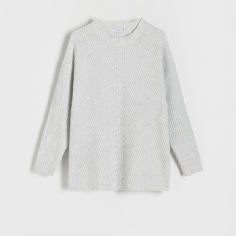 Reserved - Gładki sweter - jasnoszary
