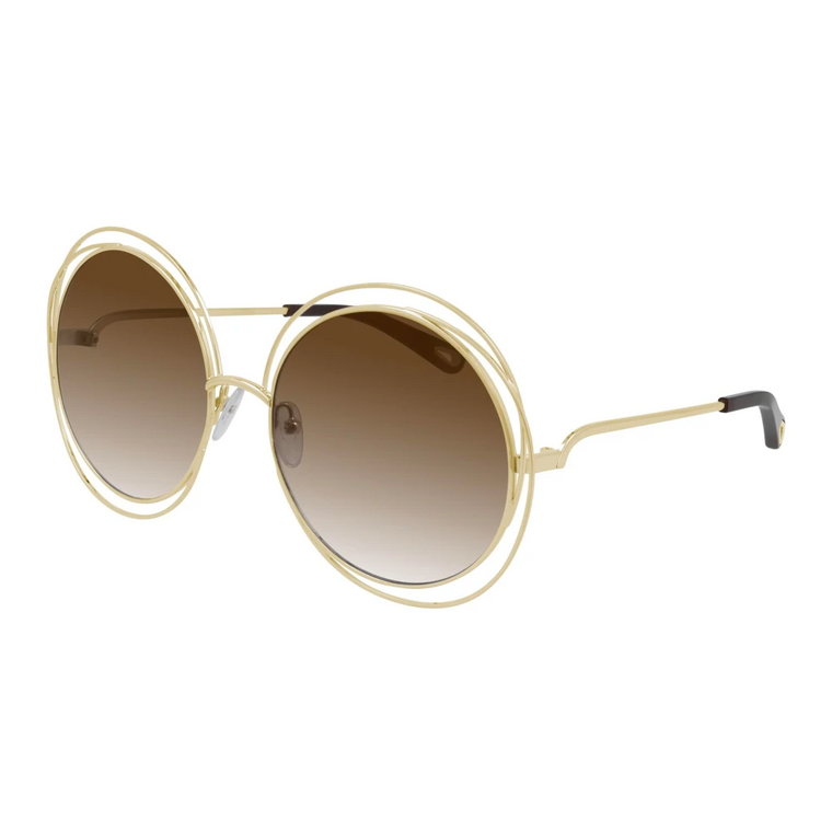 Złote/Brązowe Okulary Przeciwsłoneczne dla Kobiet Chloé