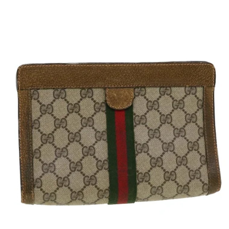 Pre-owned Canvas clutches Gucci Vintage