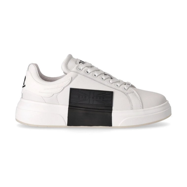 Flagowy Biały Sneaker - Skóra Premium, Wstawki z Gumy John Richmond