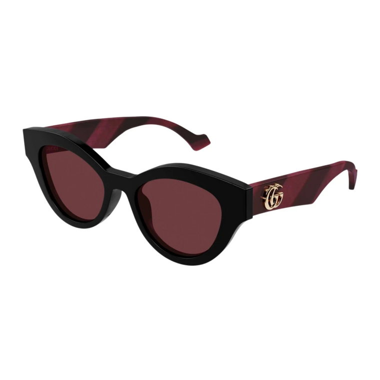 Bordowe Okulary Przeciwsłoneczne w Kształcie Kocich Oczu Gucci