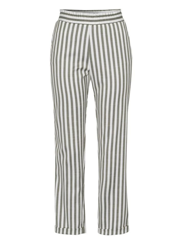 More & More Spodnie w kolorze oliwkowo-białym